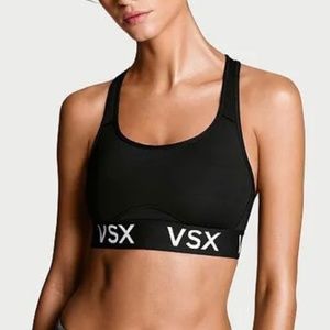 Victoria’s Secret VSX Logo Sports Athletic Workout Yoga Black Bralette Bra